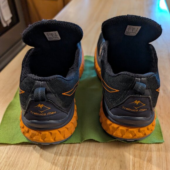 ASICS Trabuco MAX men's size 9 black shocking orange trail running shoes - Picture 6 of 11